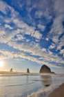 Cannon Beach and Haystack Rock evening light Art Print